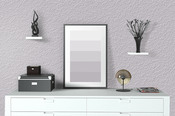 Pretty Photo frame on Blackberry Cream color drawing room interior textured wall