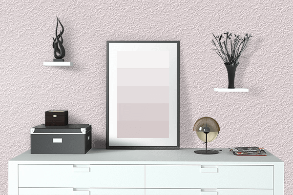 Pretty Photo frame on Super Light Pink color drawing room interior textured wall