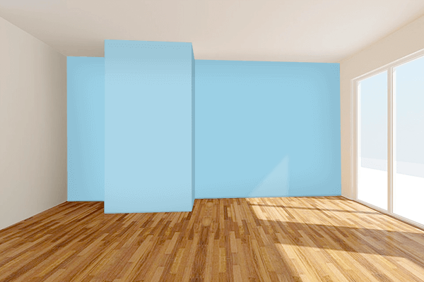 Pretty Photo frame on Crystal Blue (RAL Design) color Living room wal color