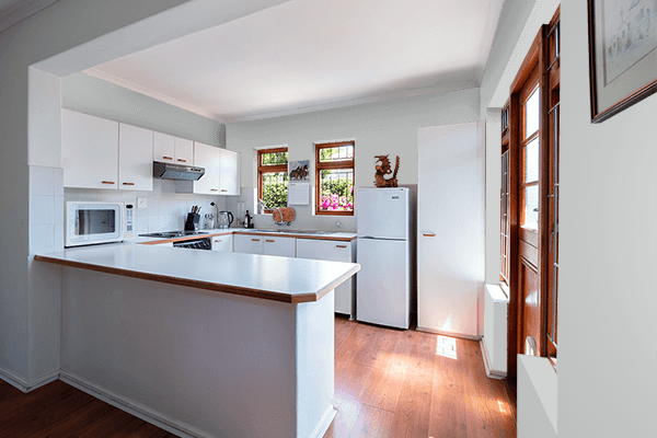 Pretty Photo frame on Soft Gray color kitchen interior wall color