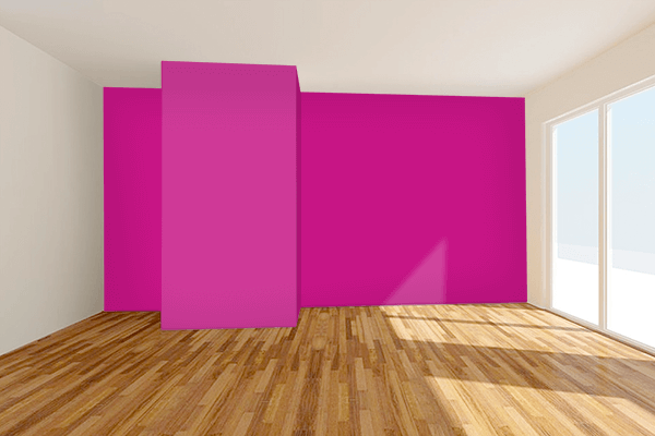 Pretty Photo frame on Medium Violet Red color Living room wal color