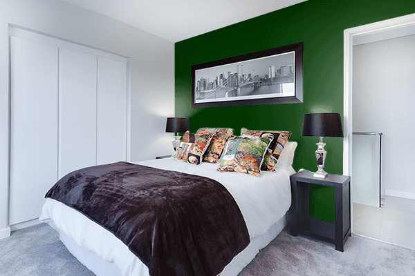 Pretty Photo frame on Dark Green (Traditional) color Bedroom interior wall color