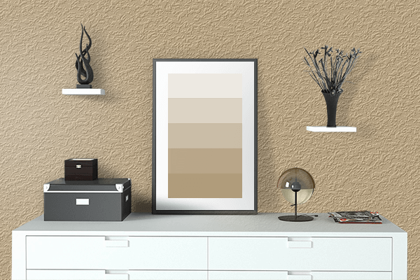 Pretty Photo frame on Beige (RAL) color drawing room interior textured wall