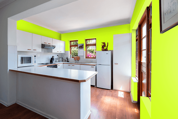 Pretty Photo frame on Arctic Lime color kitchen interior wall color