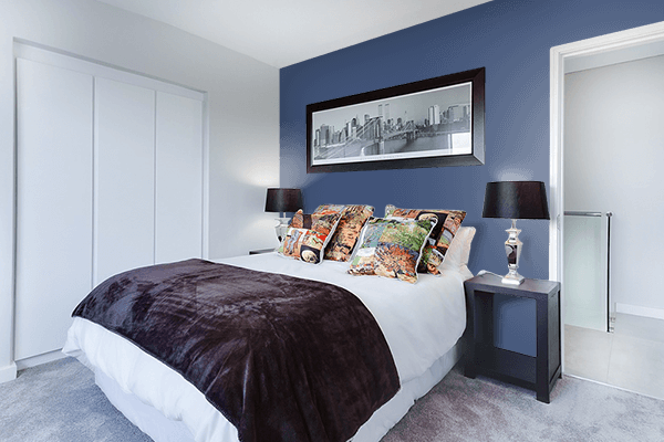 Pretty Photo frame on True Navy (Pantone) color Bedroom interior wall color