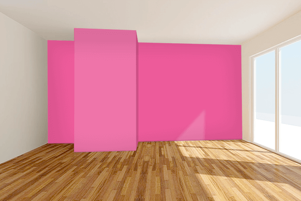 Pretty Photo frame on Cobalt Pink color Living room wal color