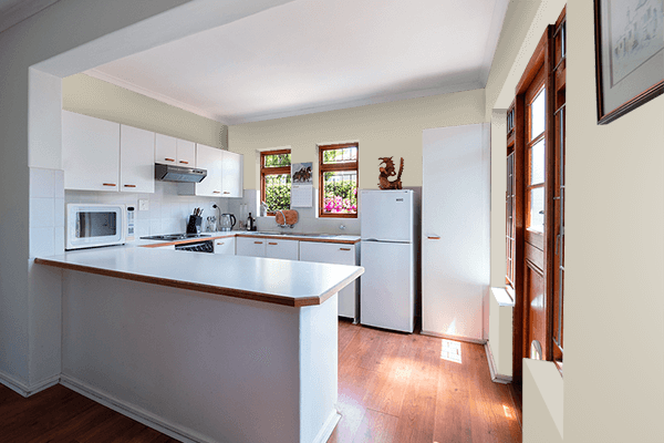 Pretty Photo frame on Pastel Stone color kitchen interior wall color
