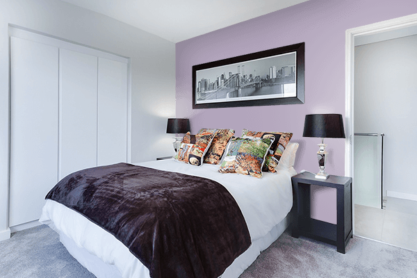 Pretty Photo frame on Lilac Haze color Bedroom interior wall color