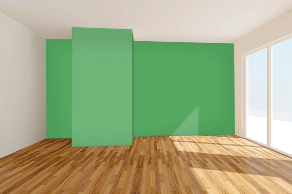 Pretty Photo frame on Vibrant Green (Pantone) color Living room wal color