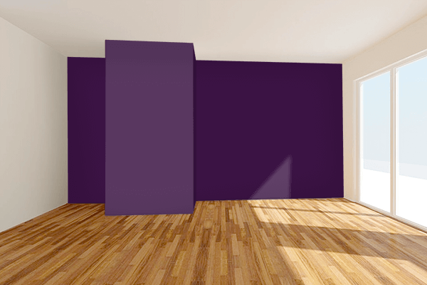 Pretty Photo frame on Dark Royal Purple color Living room wal color