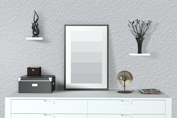 Pretty Photo frame on Bleached White color drawing room interior textured wall
