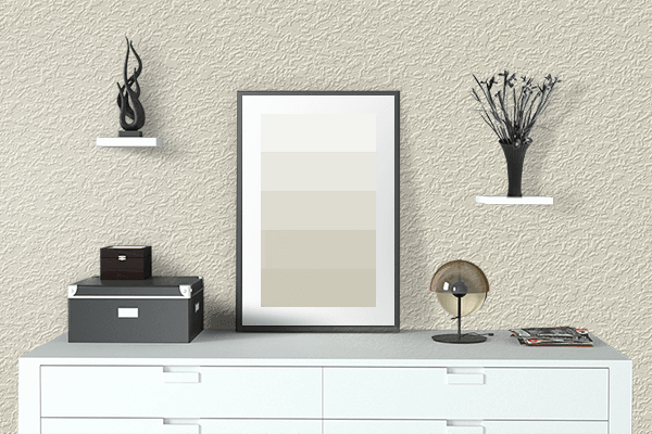 Pretty Photo frame on Country Cream color drawing room interior textured wall