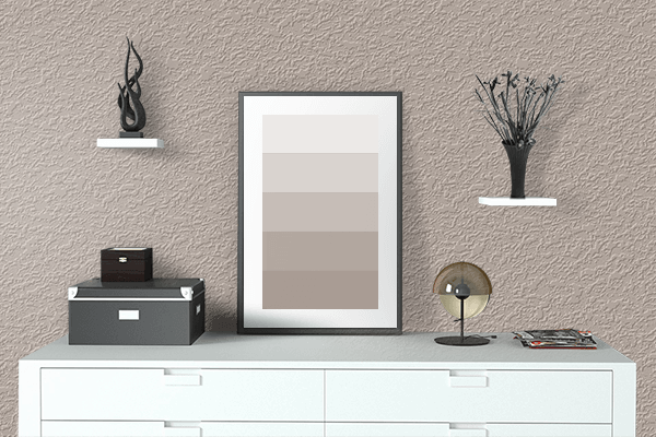 Pretty Photo frame on Cool Beige color drawing room interior textured wall