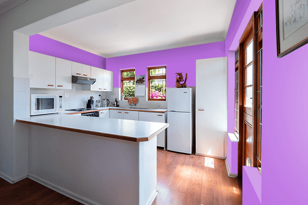 Pretty Photo frame on Amethyst Sky color kitchen interior wall color