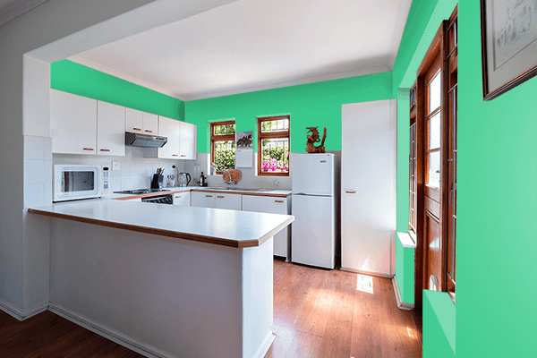 Pretty Photo frame on Bitmoji Green color kitchen interior wall color