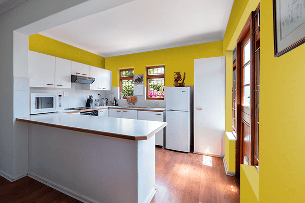 Pretty Photo frame on Golden Acorn color kitchen interior wall color