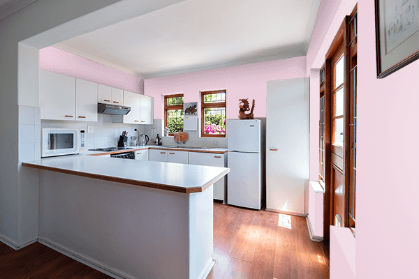 Pretty Photo frame on Cradle Pink color kitchen interior wall color
