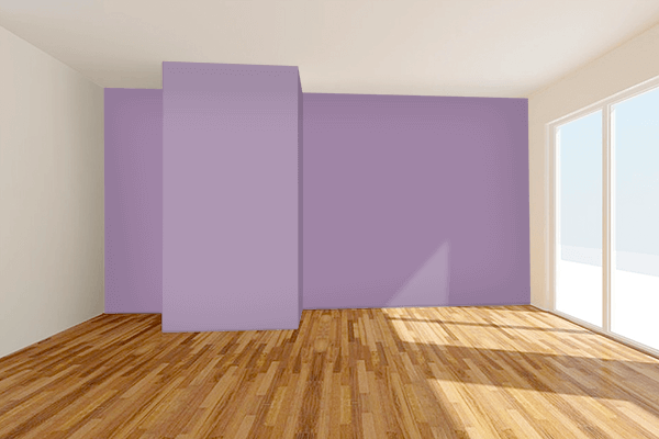 Pretty Photo frame on Wonder Violet color Living room wal color