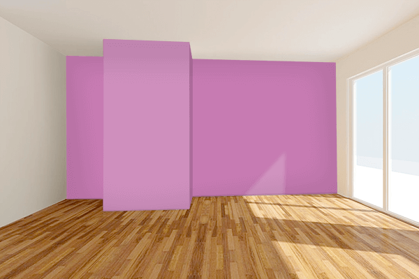Pretty Photo frame on Lavender Magenta color Living room wal color