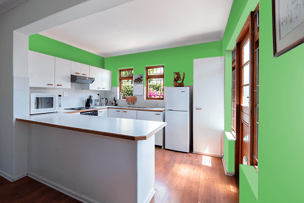 Pretty Photo frame on Eco Green color kitchen interior wall color