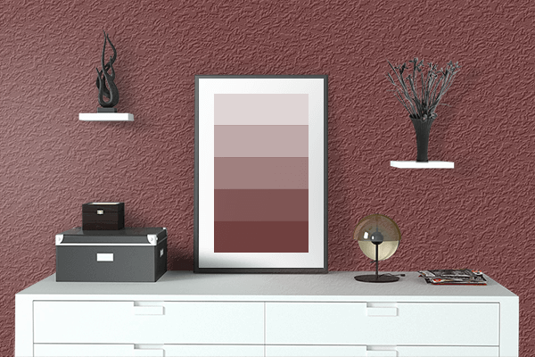 Pretty Photo frame on Russet Brown (Pantone) color drawing room interior textured wall