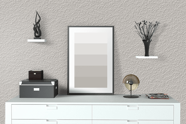 Pretty Photo frame on Pearly Beige color drawing room interior textured wall
