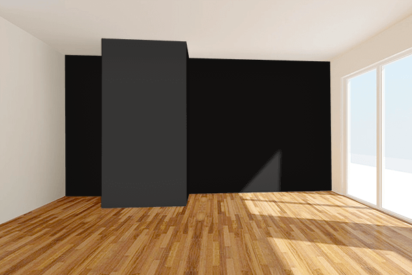 Pretty Photo frame on Black Aura color Living room wal color
