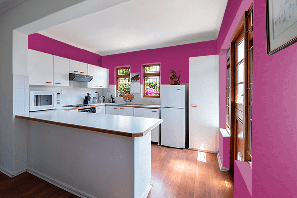 Pretty Photo frame on Festival Fuchsia color kitchen interior wall color