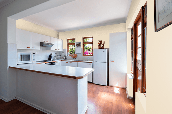 Pretty Photo frame on Beige Cream color kitchen interior wall color