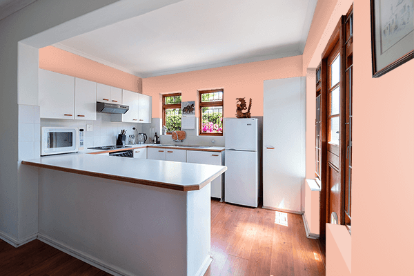 Pretty Photo frame on Peach Blush color kitchen interior wall color