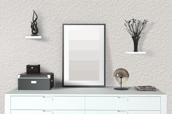 Pretty Photo frame on Kowri White color drawing room interior textured wall