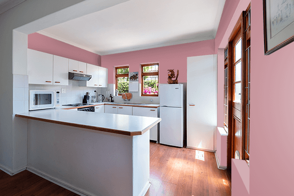 Pretty Photo frame on Peachy Purple color kitchen interior wall color