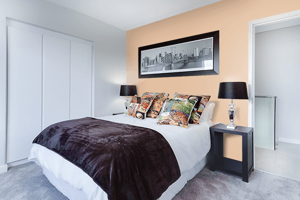 Pretty Photo frame on Caramel Milk color Bedroom interior wall color