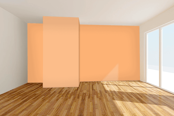 Pretty Photo frame on Orange Aura color Living room wal color