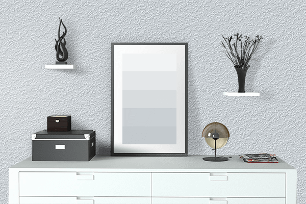Pretty Photo frame on Sea White color drawing room interior textured wall