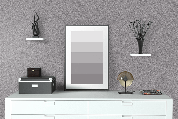 Pretty Photo frame on Aesthetic Gray color drawing room interior textured wall