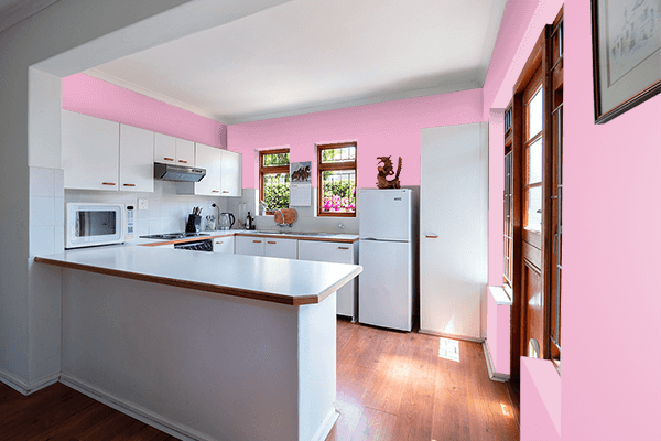 Pretty Photo frame on Pink Bloom color kitchen interior wall color
