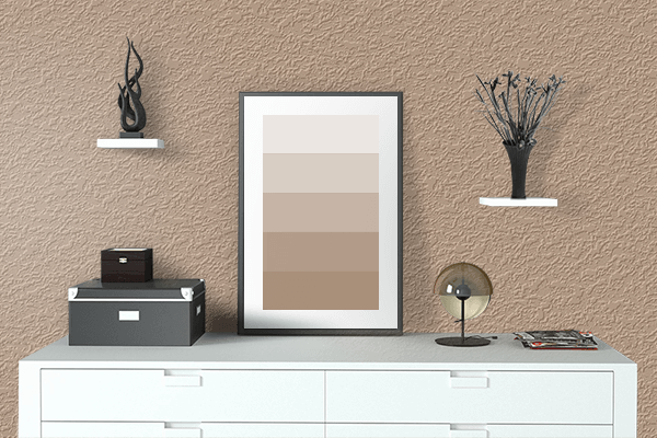 Pretty Photo frame on Aesthetic Beige color drawing room interior textured wall