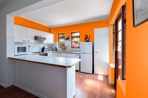 Pretty Photo frame on Philippine Orange color kitchen interior wall color