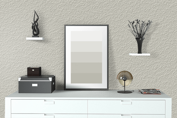 Pretty Photo frame on Light Gray (Pantone) color drawing room interior textured wall