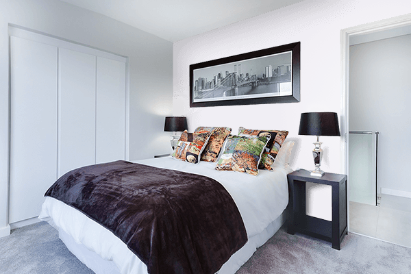 Pretty Photo frame on Arabic White color Bedroom interior wall color