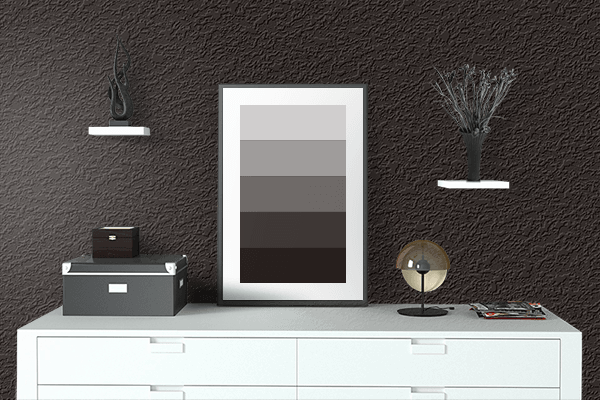 Pretty Photo frame on Mars Black color drawing room interior textured wall