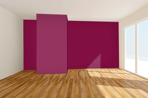 Pretty Photo frame on Reddish Purple color Living room wal color