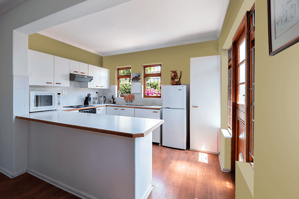 Pretty Photo frame on Khaki (Pantone) color kitchen interior wall color