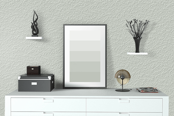 Pretty Photo frame on Rosemary White color drawing room interior textured wall
