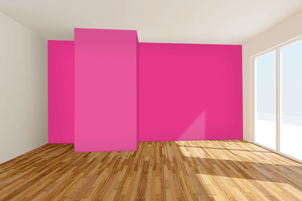 Pretty Photo frame on Intense Hot Pink color Living room wal color