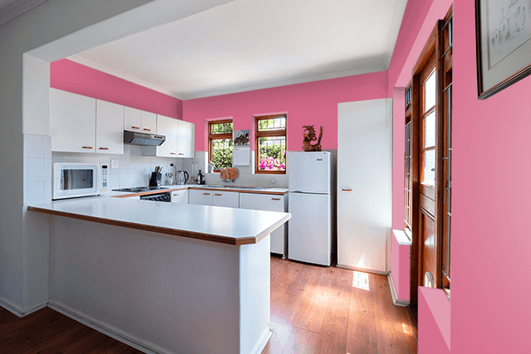 Pretty Photo frame on Livid Pink color kitchen interior wall color