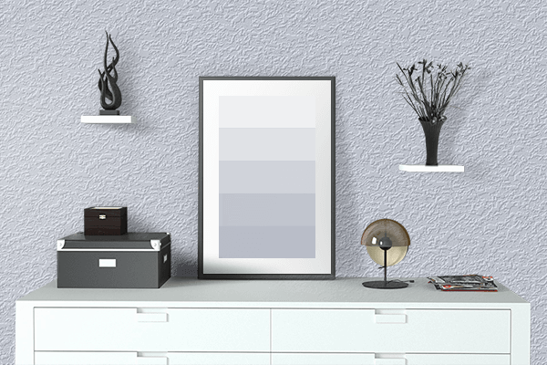 Pretty Photo frame on Bluish White color drawing room interior textured wall
