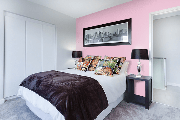 Pretty Photo frame on Cherub Pink color Bedroom interior wall color