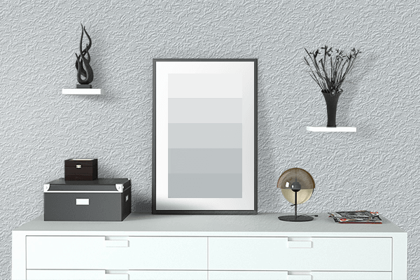Pretty Photo frame on Silver Flake color drawing room interior textured wall
